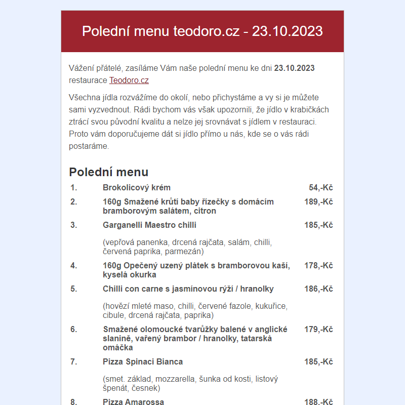 Poledni menu teodoro.cz - 23.10.2023