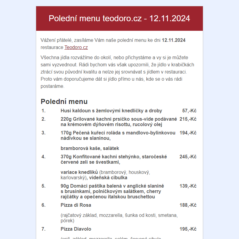 Poledni menu teodoro.cz - 12.11.2024