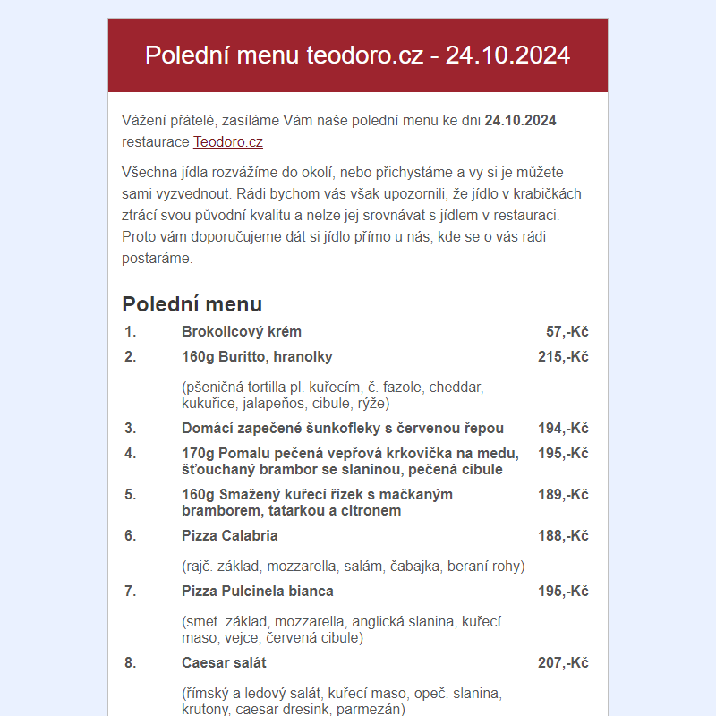 Poledni menu teodoro.cz - 24.10.2024