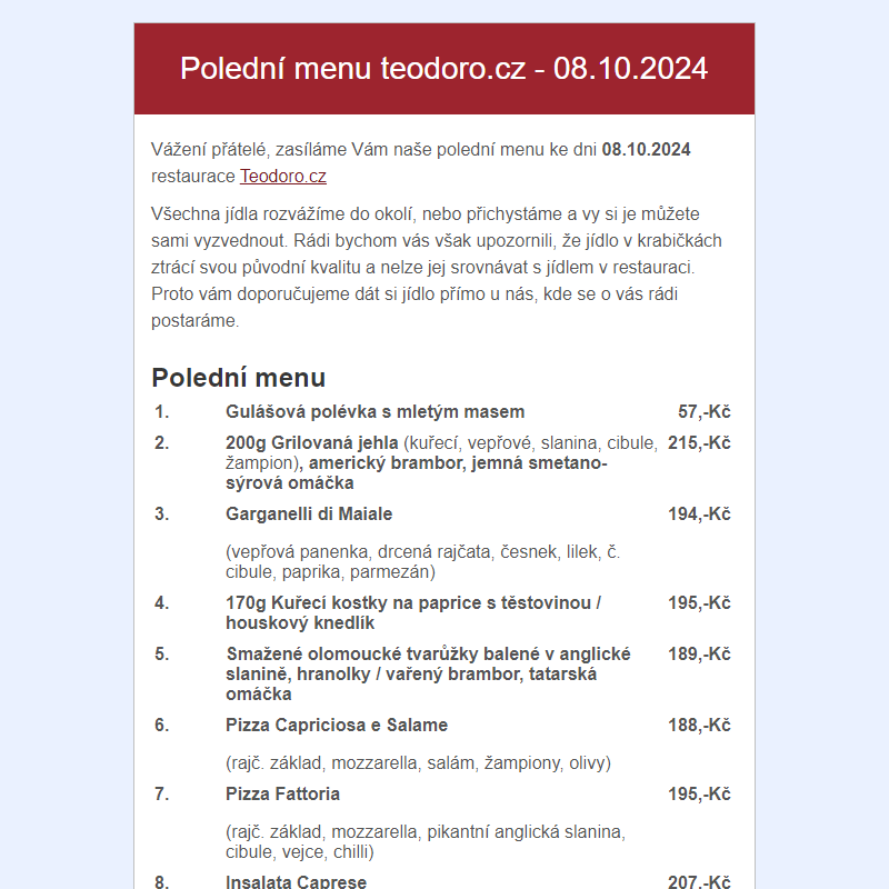 Poledni menu teodoro.cz - 08.10.2024