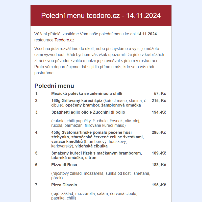 Poledni menu teodoro.cz - 14.11.2024