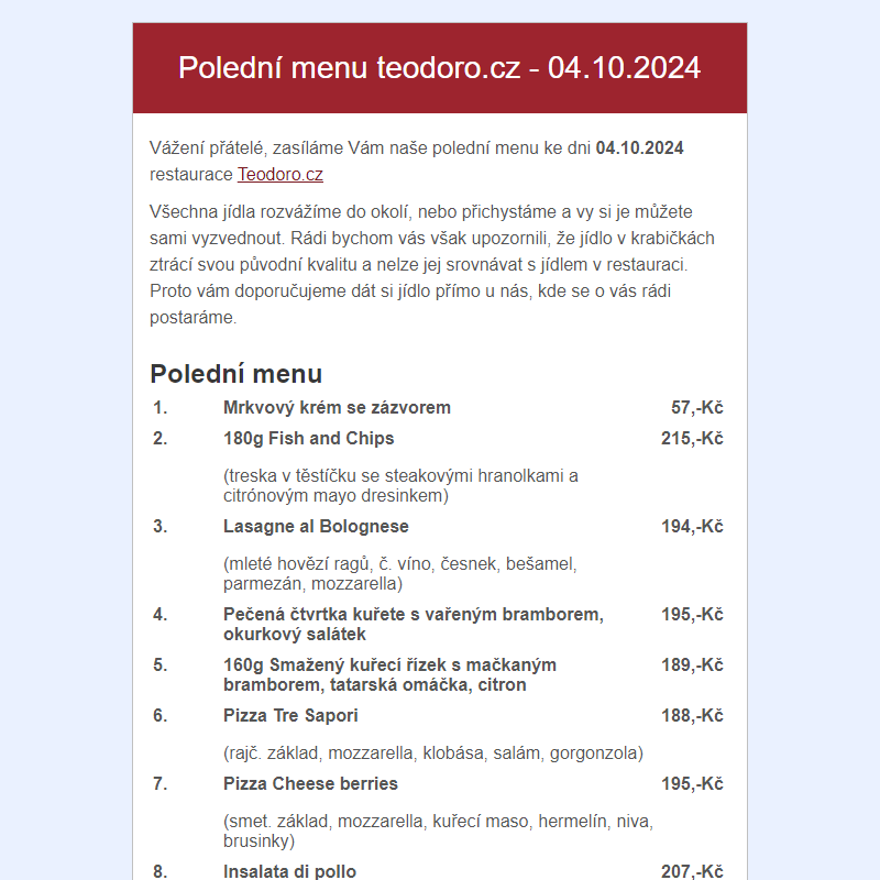 Poledni menu teodoro.cz - 04.10.2024