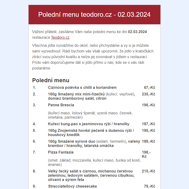 Poledni menu teodoro.cz - 02.03.2024