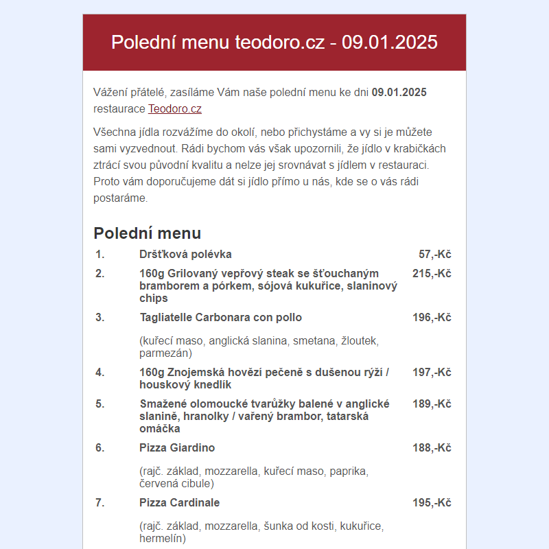 Poledni menu teodoro.cz - 09.01.2025