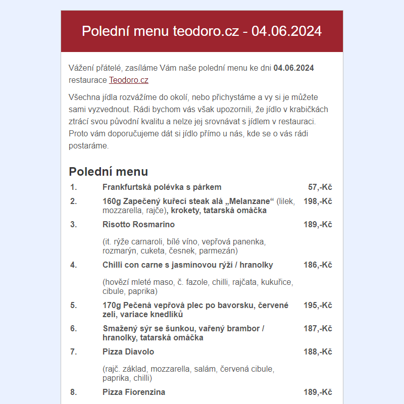 Poledni menu teodoro.cz - 04.06.2024