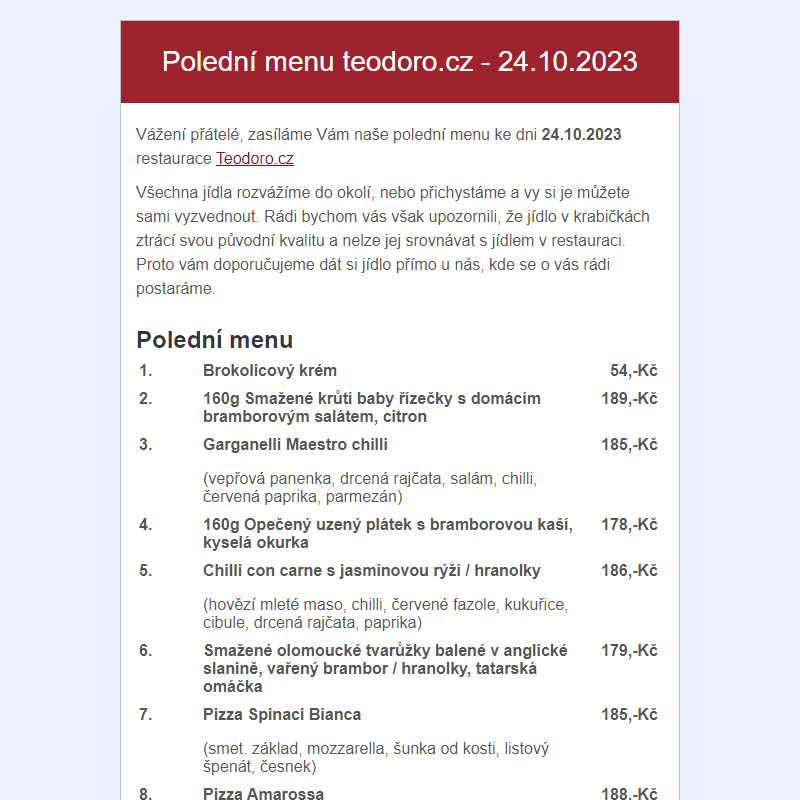 Poledni menu teodoro.cz - 24.10.2023