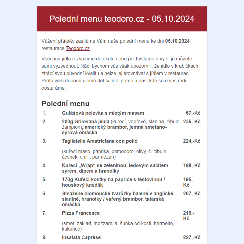 Poledni menu teodoro.cz - 05.10.2024