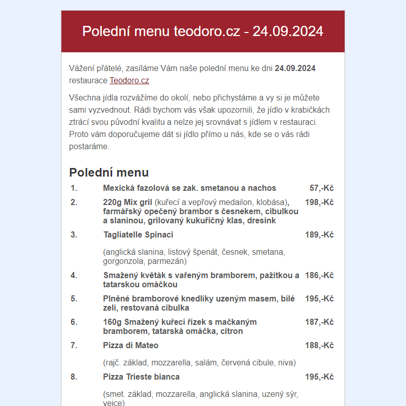 Poledni menu teodoro.cz - 24.09.2024