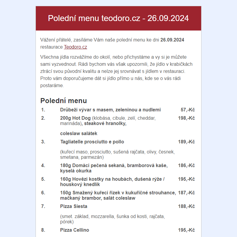 Poledni menu teodoro.cz - 26.09.2024