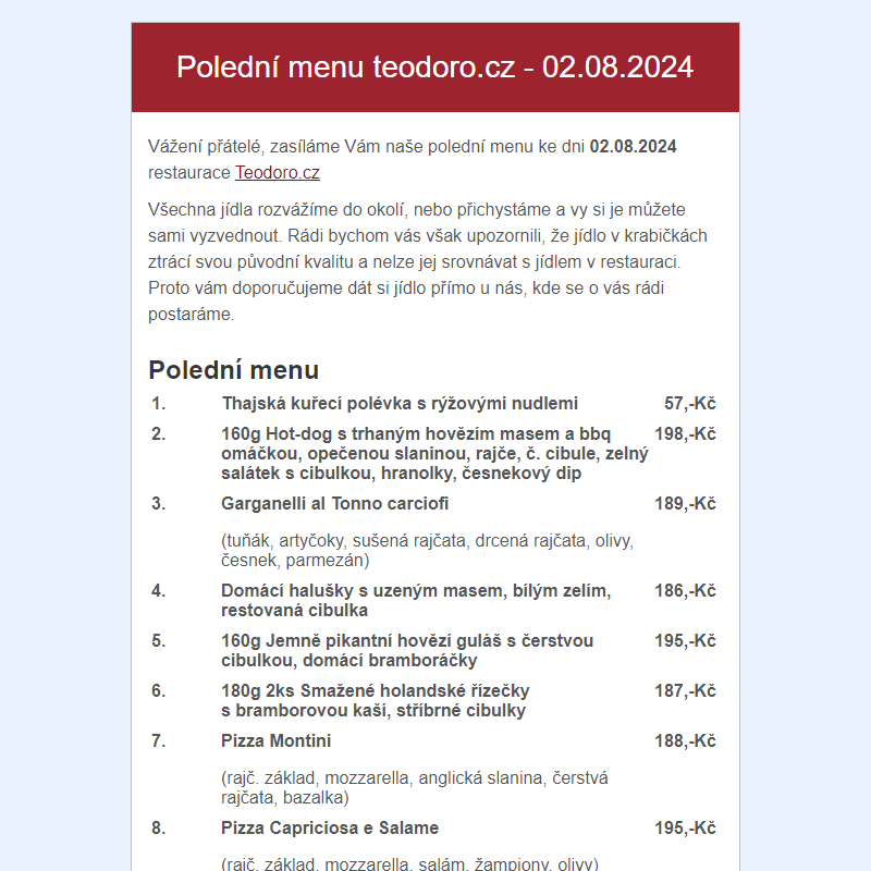 Poledni menu teodoro.cz - 02.08.2024