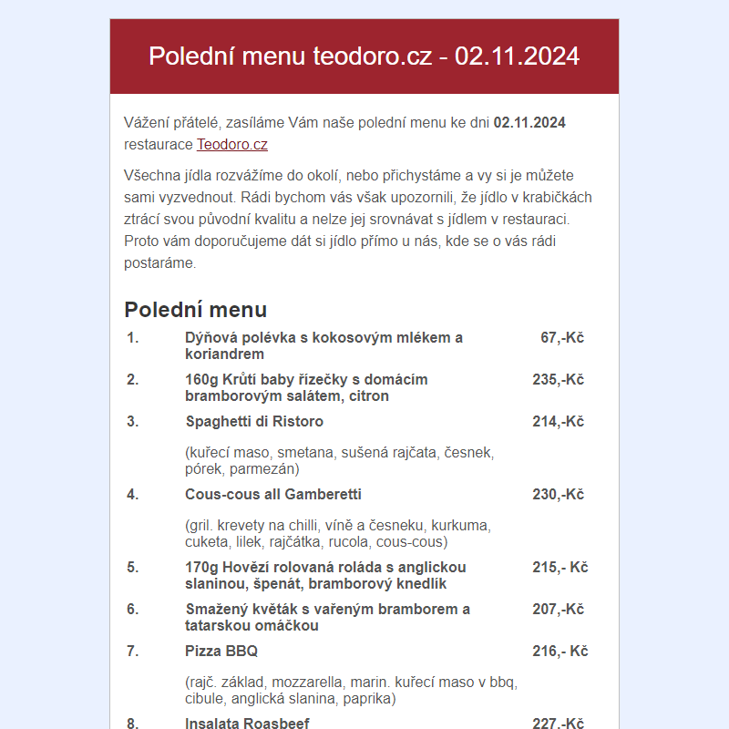 Poledni menu teodoro.cz - 02.11.2024