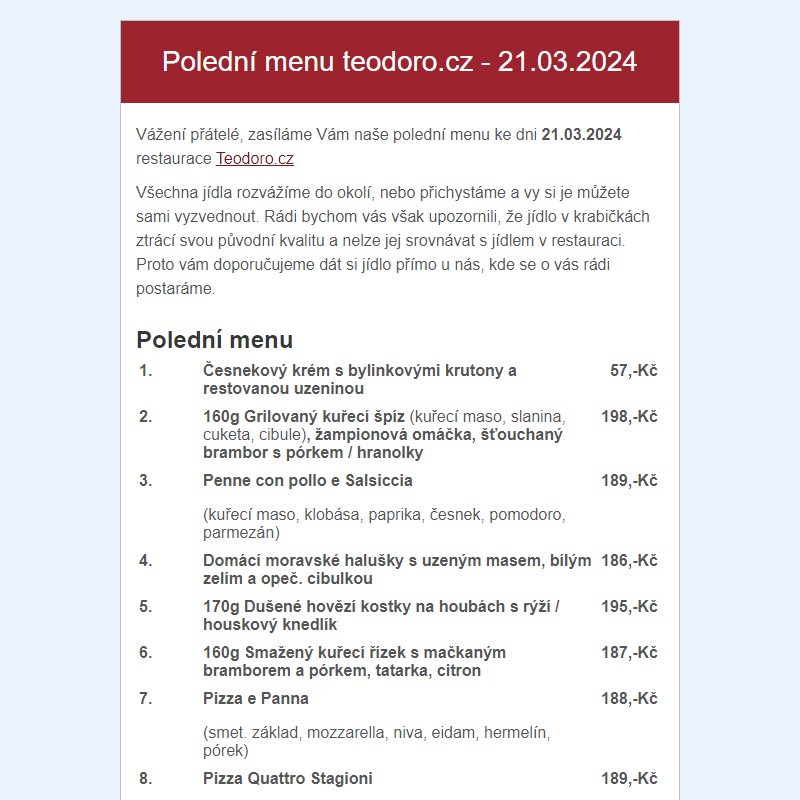 Poledni menu teodoro.cz - 21.03.2024