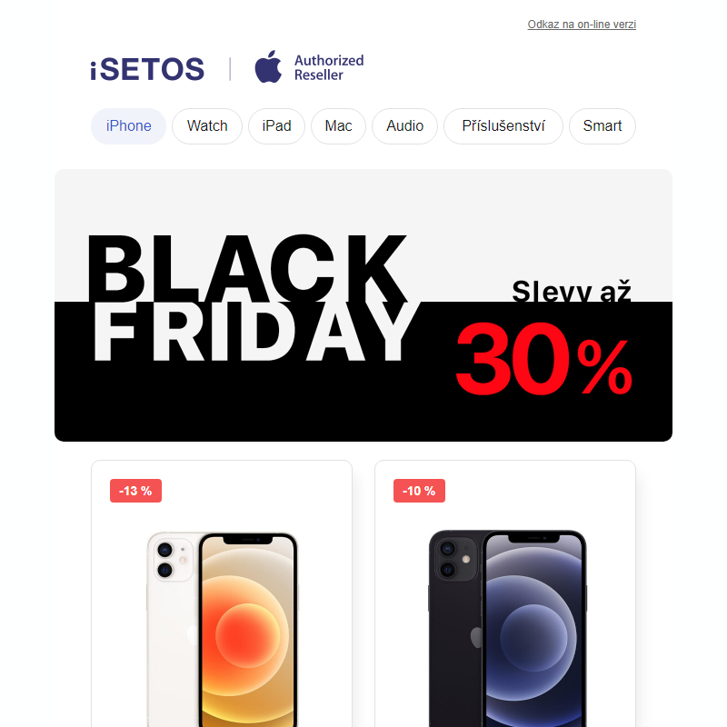 Poslední šance využít až 30% slevy Black Friday!