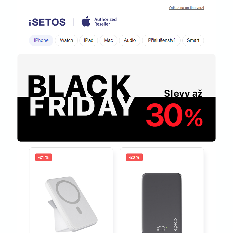 Ušetřete až 30 % na vybrané příslušenství pro iPhone!