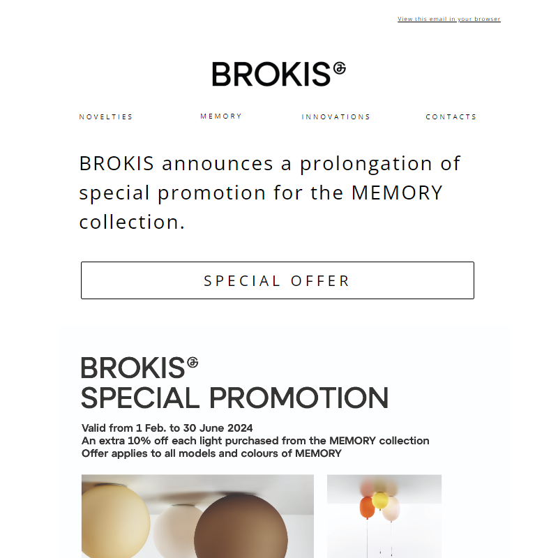 BROKIS Memory - special promotion prolongation