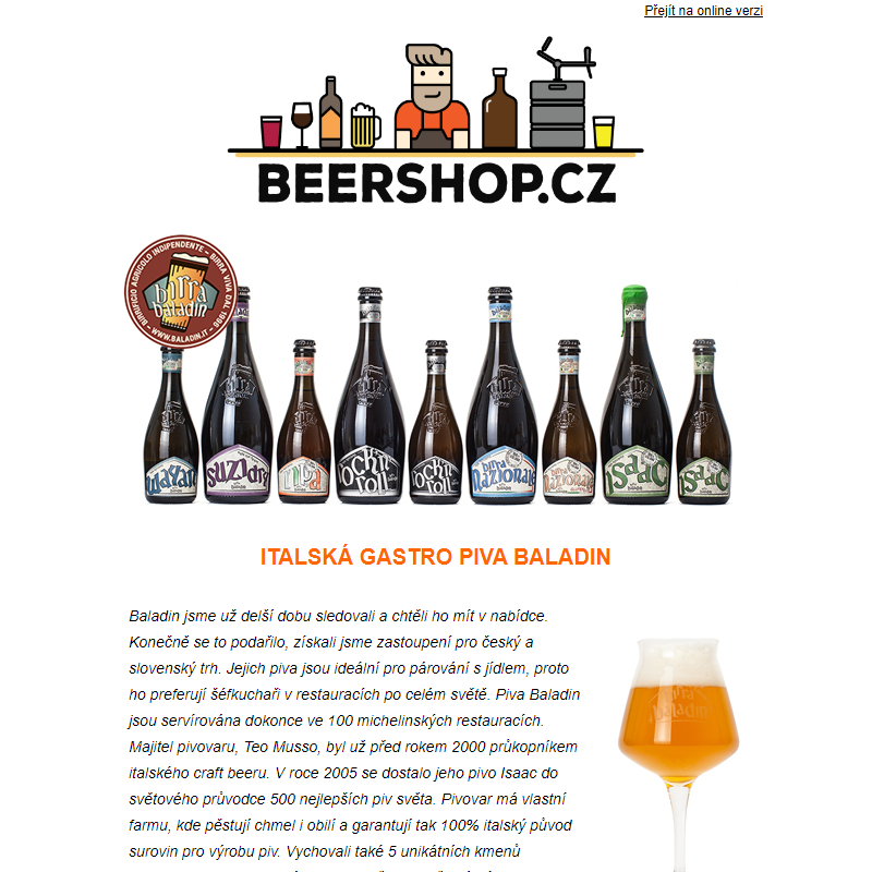 Birra Baladin - italské pivo pro michelinské restaurace