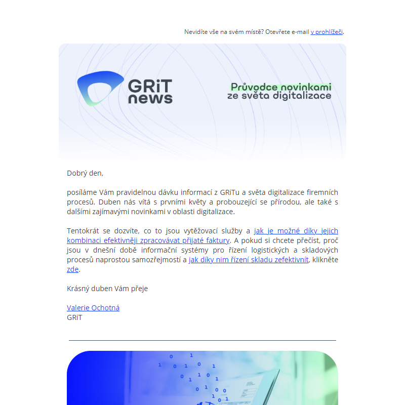 GRiT News: Efektivnější zpracování přijatých faktur a další novinky
