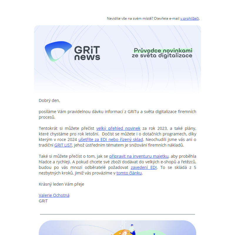 GRiT News: Dotace na EDI a řízený sklad a další novinky
