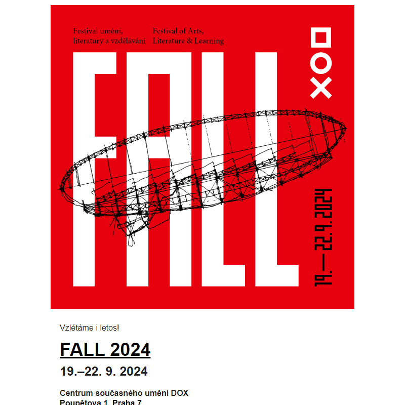 DOX | Save the date - Festival umění literatury a vzdělávání FALL