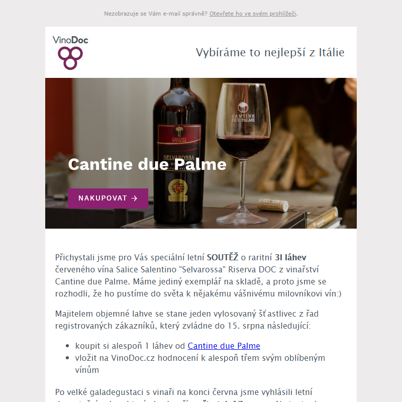 _ Soutěž o raritní 3L láhev červeného vína Selvarossa 2014! + Degustace italských šumivých vín 17.8.!
