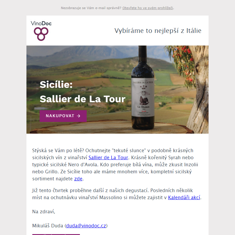 _Léto nekončí se sicilskými víny _Sallier de La Tour
