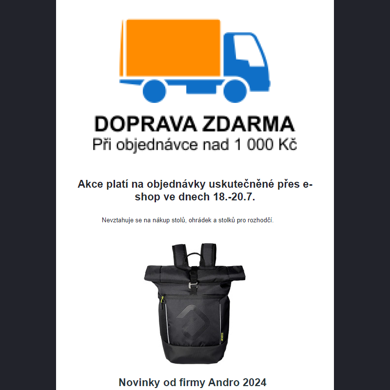 Doprava zdarma 18.-20.7.