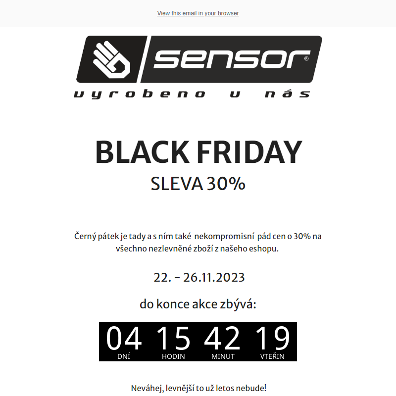 Black Friday sleva 30% - sensor.cz