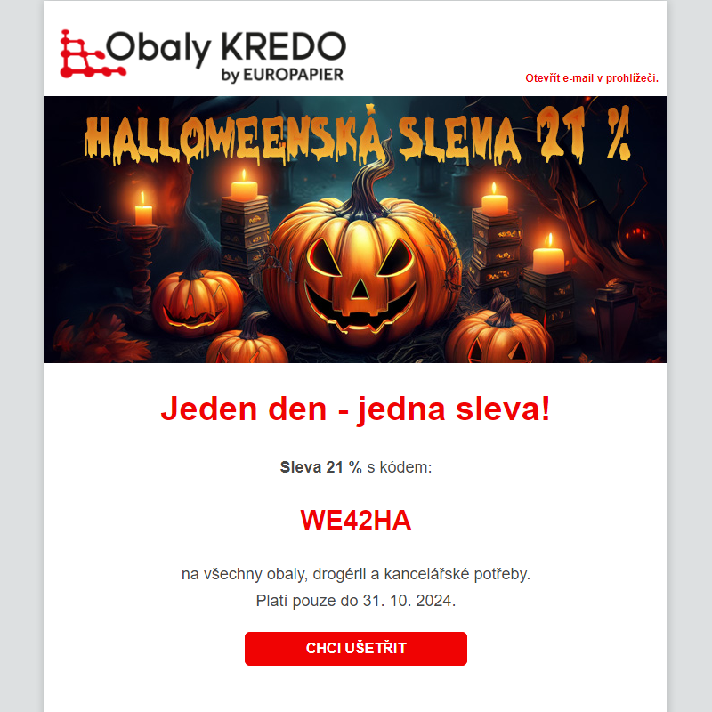 Halloweenská sleva 21 % – Jen DNES!