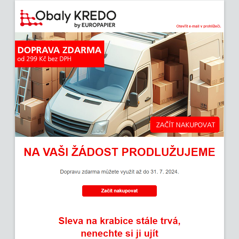 Prodlužujeme -> DOPRAVA ZDARMA