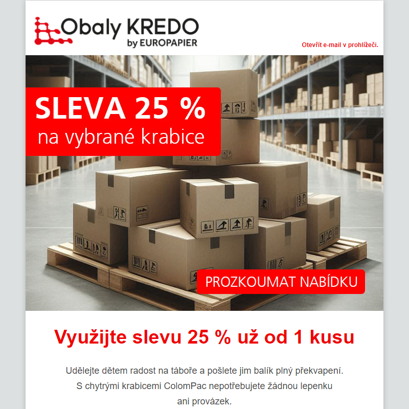 Sleva 25 % na vybrané krabice