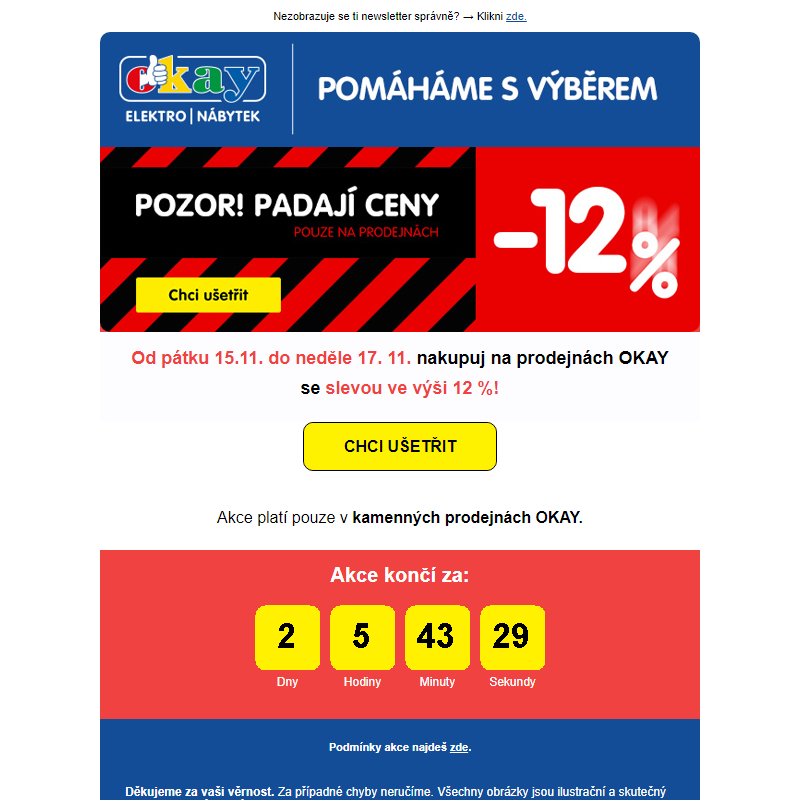 Pozor! Sleva 12 % od pátku do neděle___