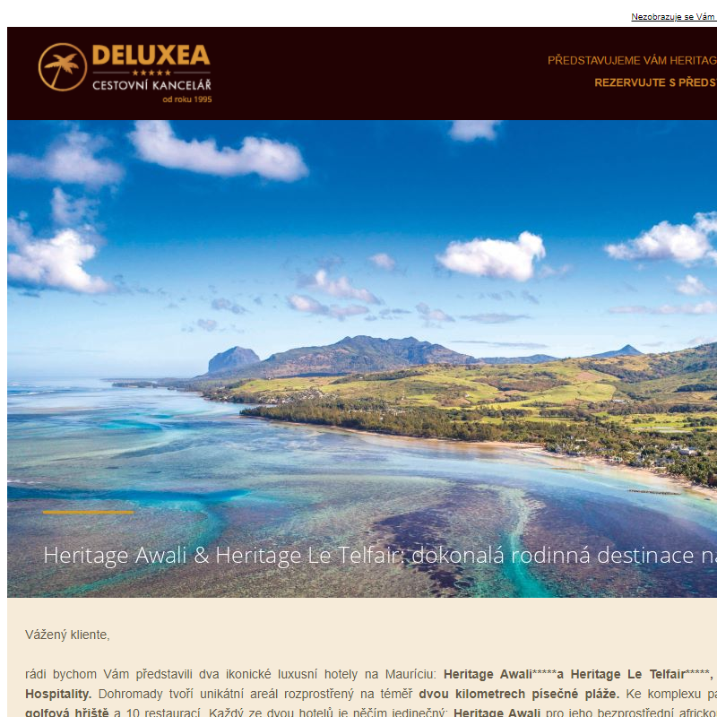 Heritage Awali & Telfair Mauritius: dokonalá rodinná destinace