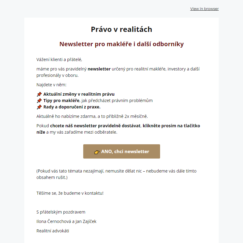 _ Chcete náš newsletter 