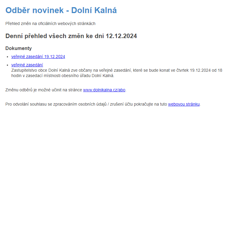 Odběr novinek ze dne 12.12.2024