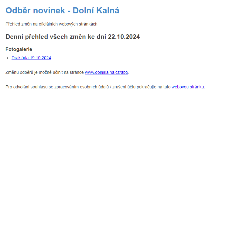 Odběr novinek ze dne 22.10.2024