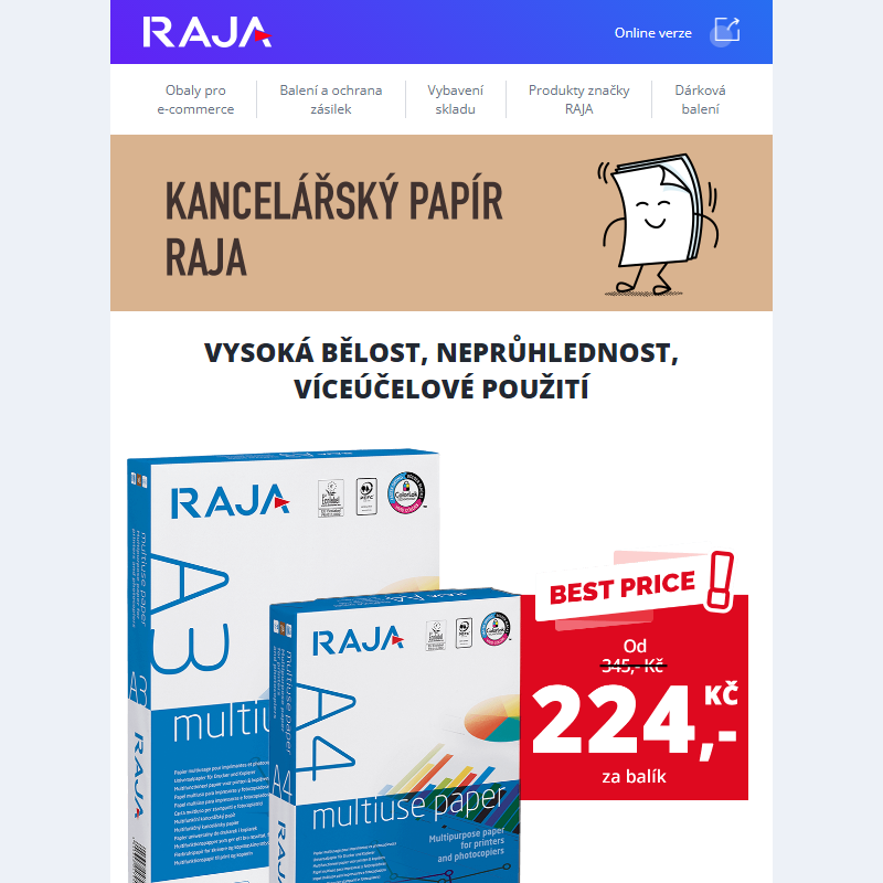 Kancelářský papír RAJA - kvalita a multifunkčnost
