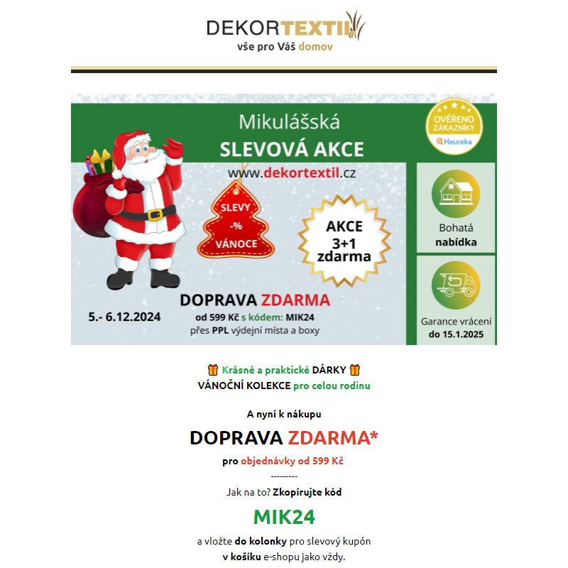 ___Doprava ZDARMA a spousta SLEV k tomu_Dekortextil