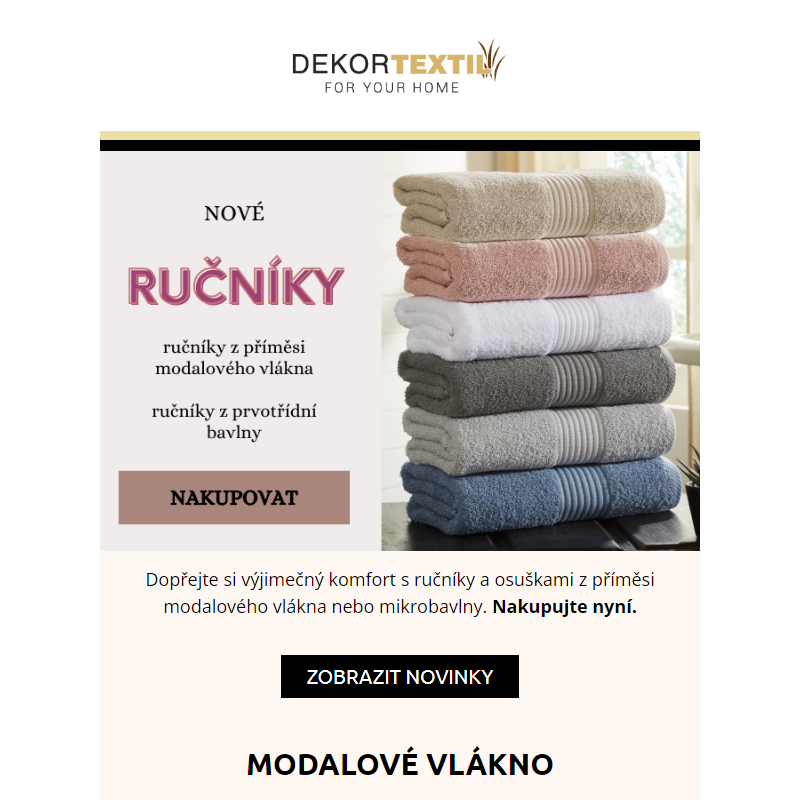 Nové luxusní ručníky SKLADEM  _