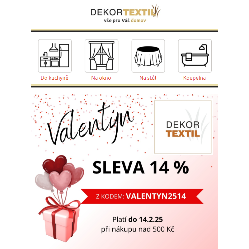 _ Valentýnské DEKORACE a DÁRKY_SLEVA Dekortextil