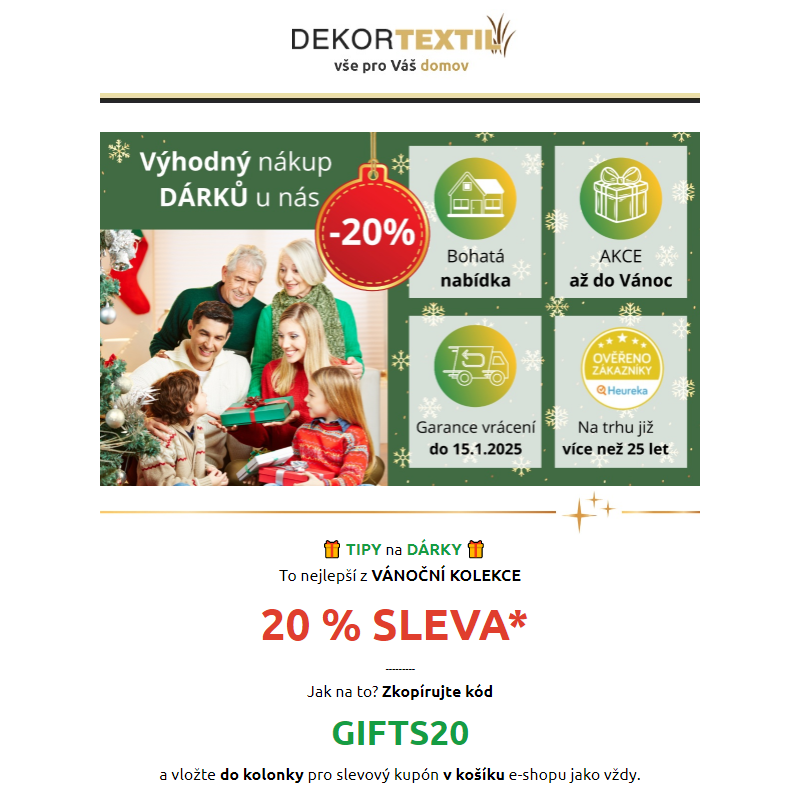 _TIPY na DÁRKY a 20% SLEVA? _ Jasně! My jsme DEKORTEXTIL...