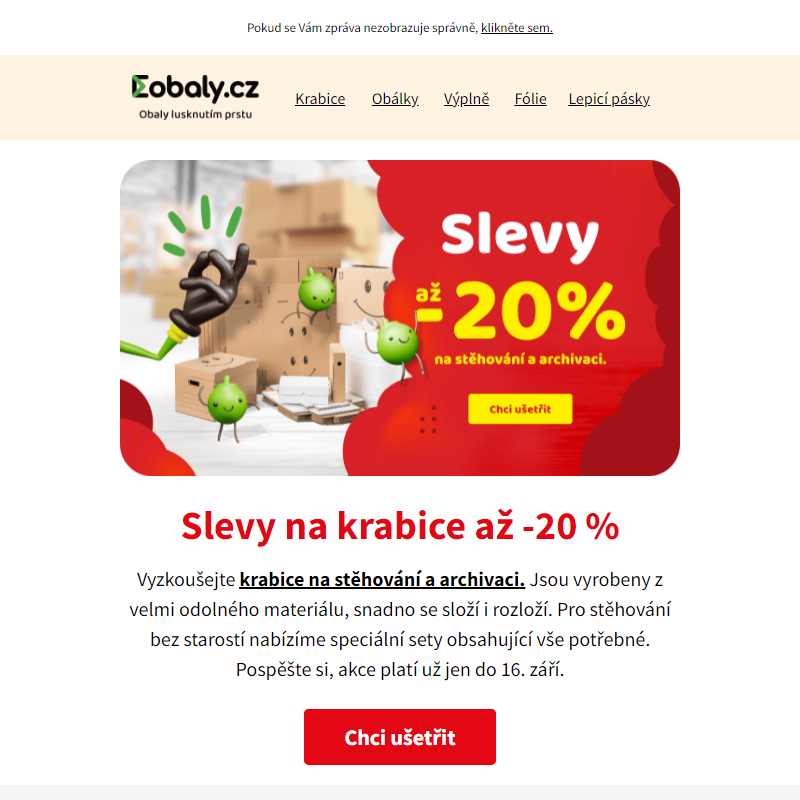 Krabice z odolné vlnité lepenky levněji až o 20 %