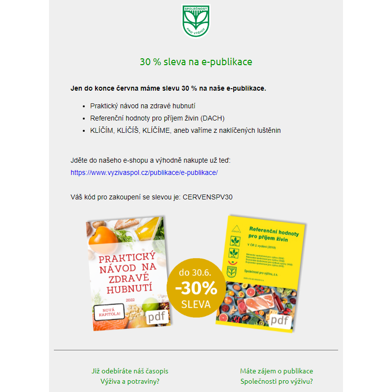 30 % sleva na e-publikace