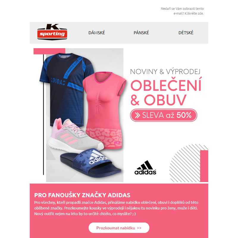 Výprodej i novinky Adidas | Sportovní trička od 139 Kč