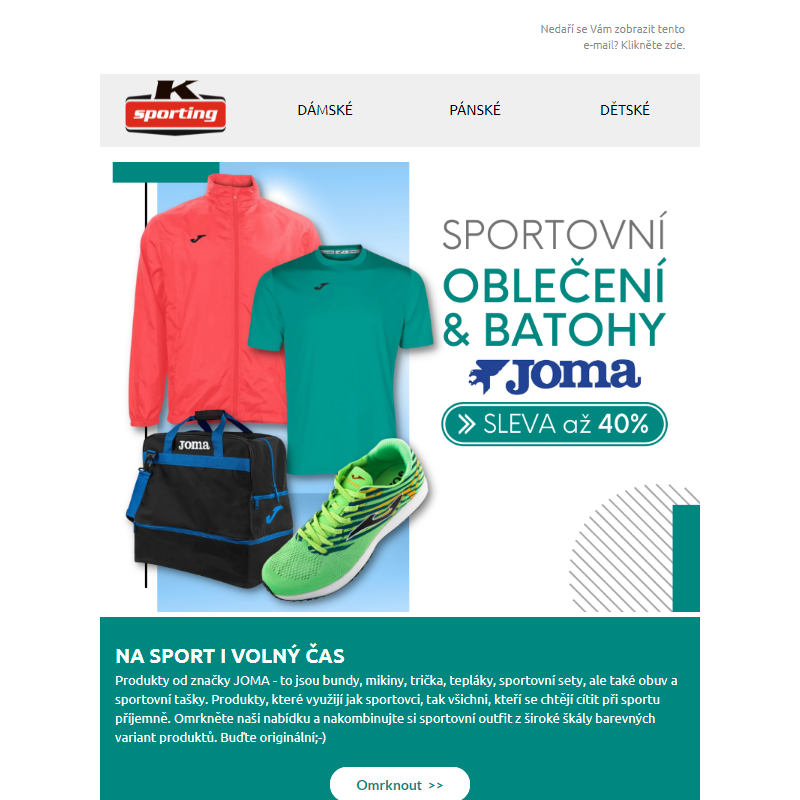 Slevy až 40% na sportovní značku Joma | Nadčasové batohy Nike