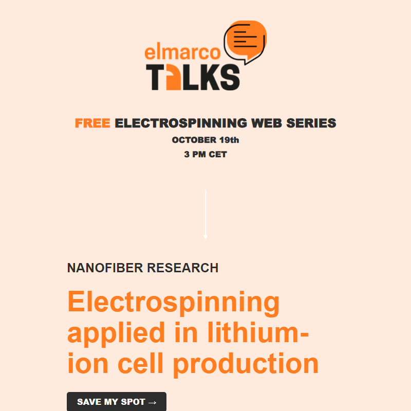 Join Elmarco Talks | Electrospinning applied in lithium-ion cell production