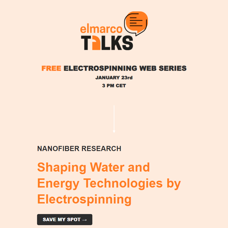 Join Elmarco Talks | Shaping Water and Energy Technologies by Electrospinning