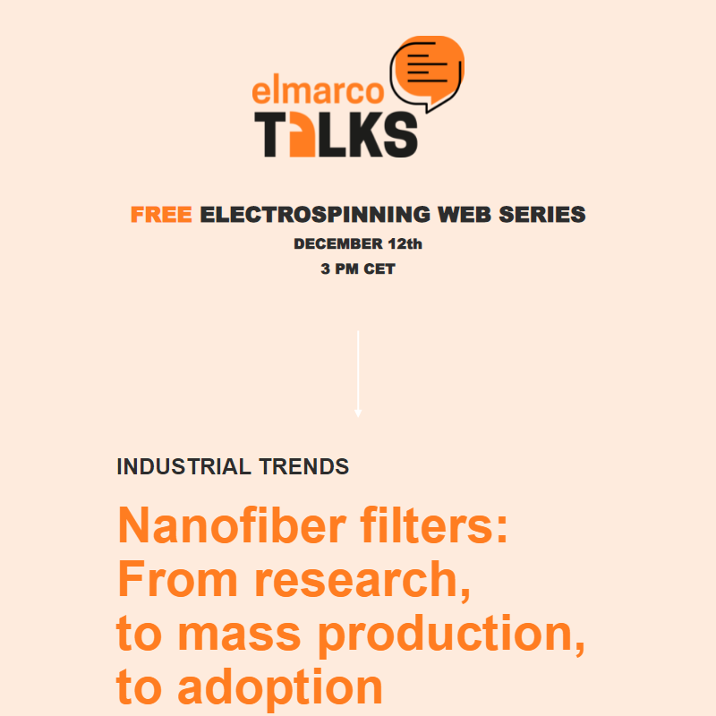 Not registered yet? Next Elmarco Talks edition is already next Tuesday!