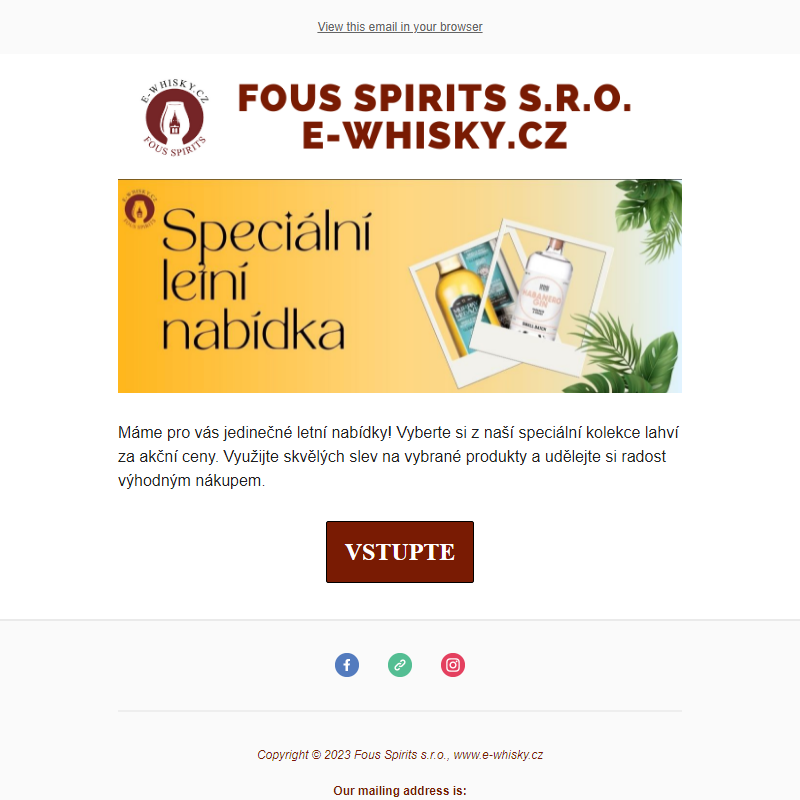 Speciální letní nabídka na e-whisky.cz