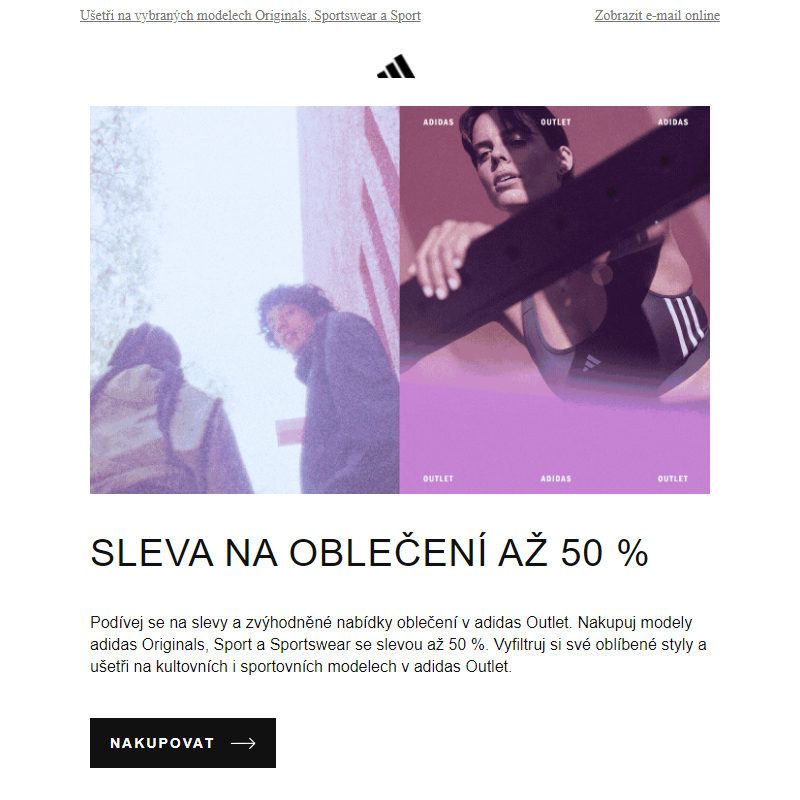 Outlet: Sleva na oblečení až 50 %