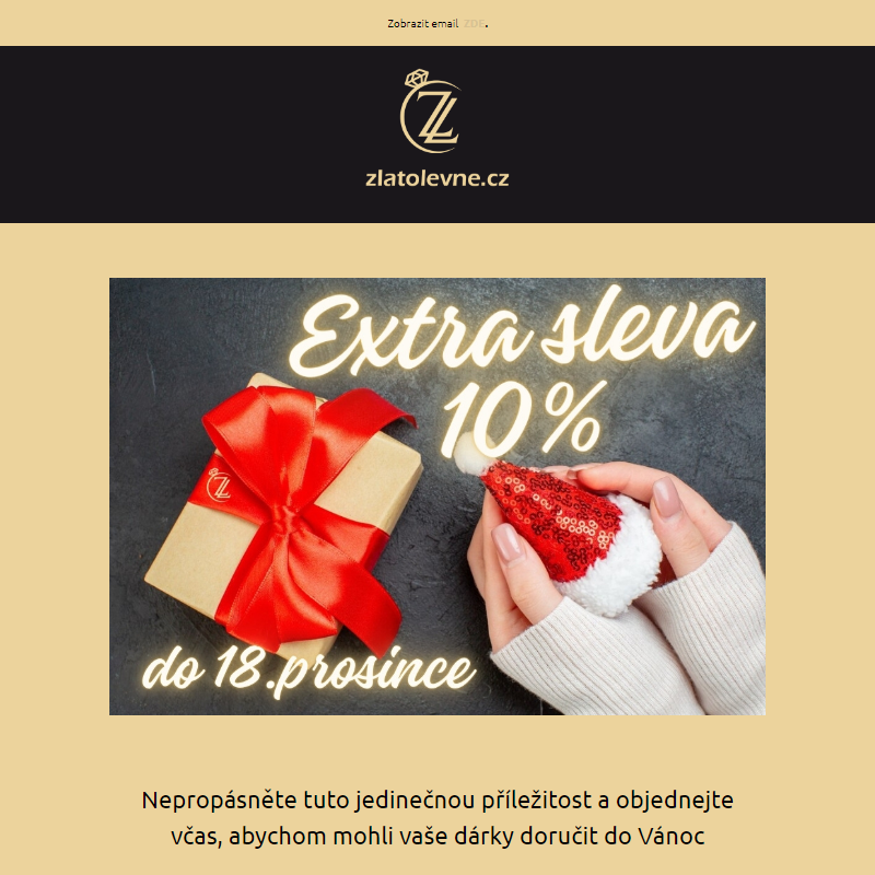 _ Poslední den! Extra sleva 10 % na již zlevněné zlaté šperky